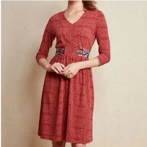 Matilda Jane Dress Ariana Cottagecore Coastal Paisley Print Waist Tie